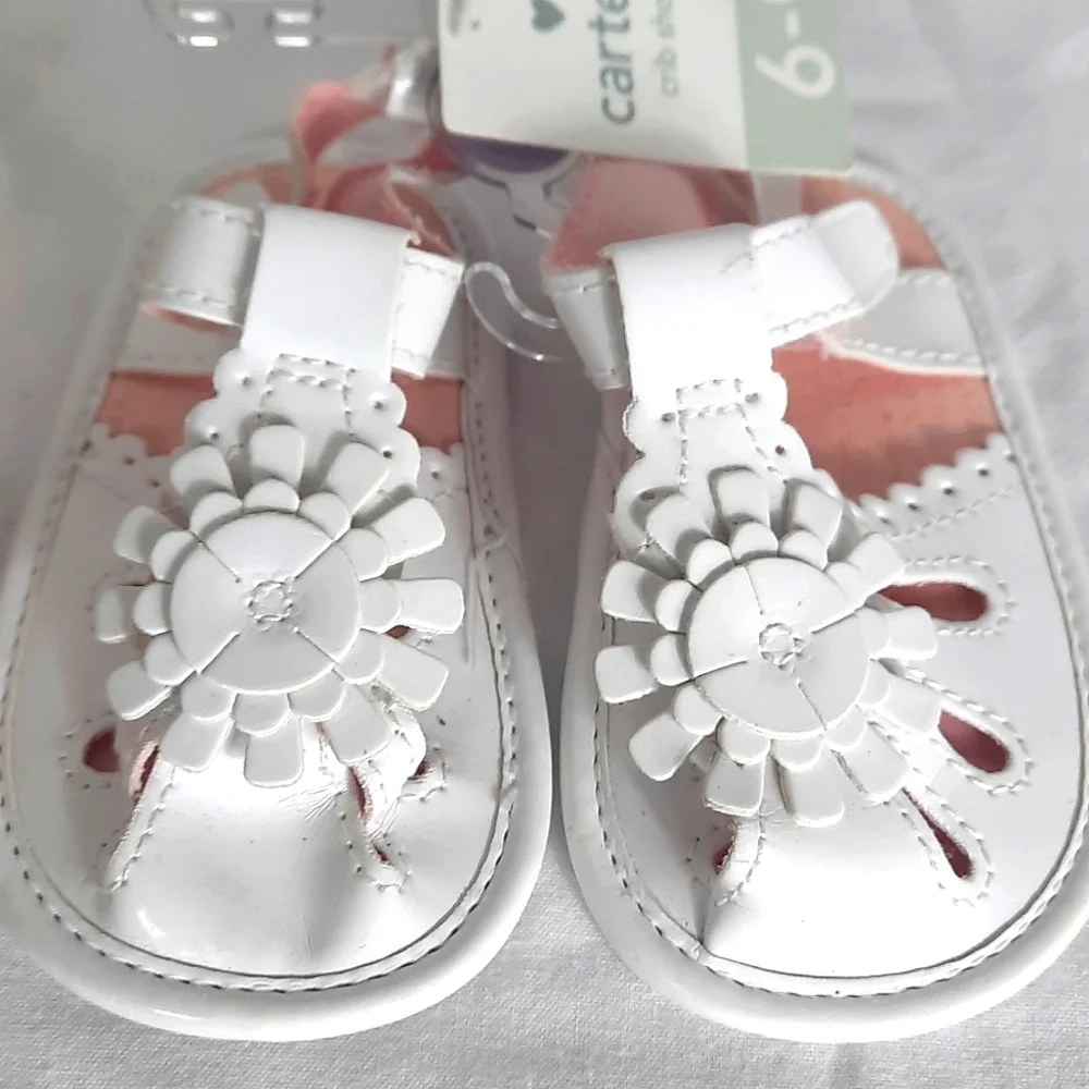 Baby Girl Crib Shoes Sandals Bundle of 2 Pair Size 6-9 Months Flamingo NEW